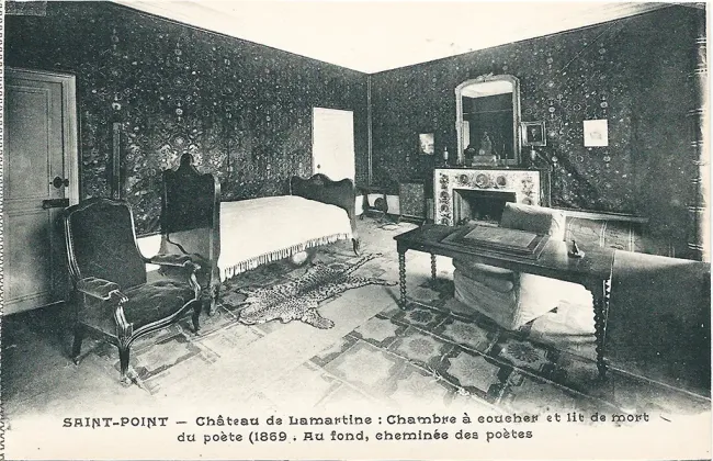 Chambre de Lamartine au Château de Saint-Point © phototypie Combier Domaine public